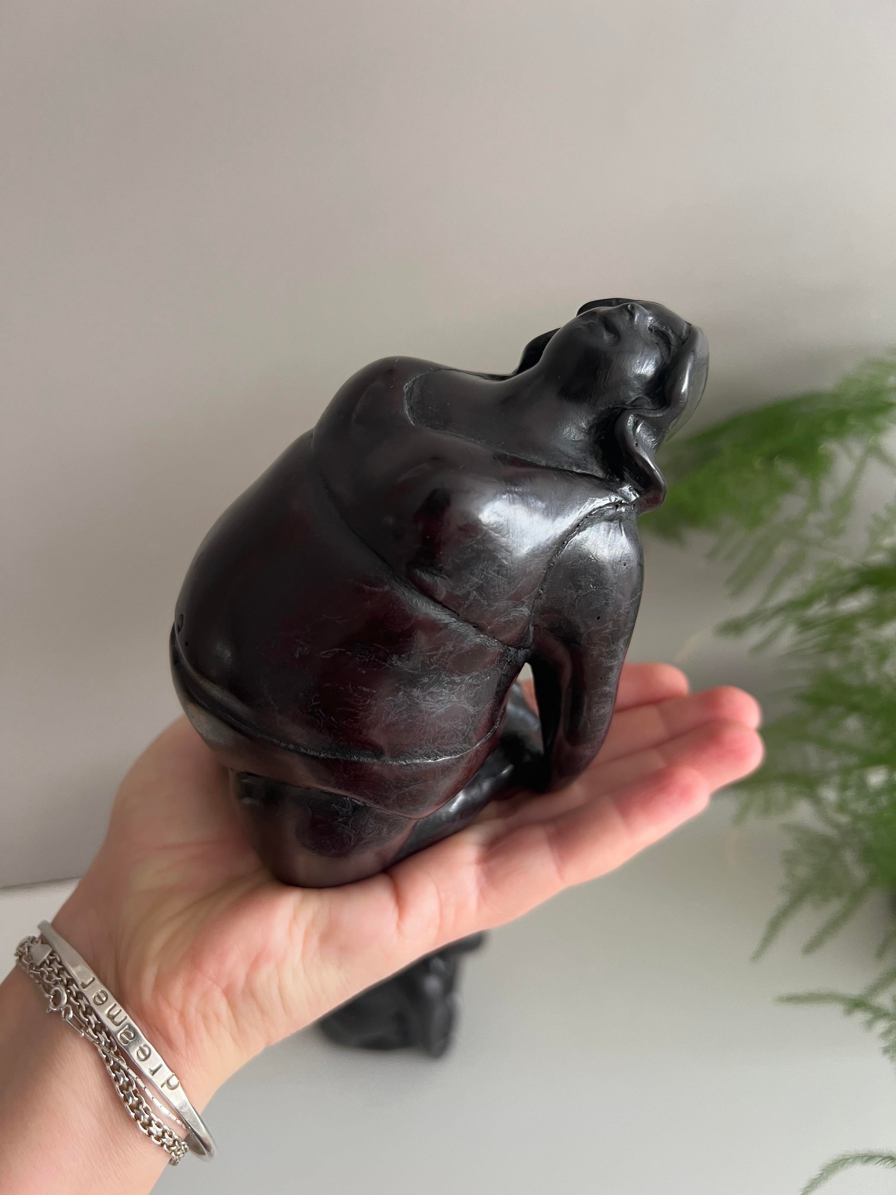 Reçine Yoga Yapan Şişman Kadın Biblo - Miamantra