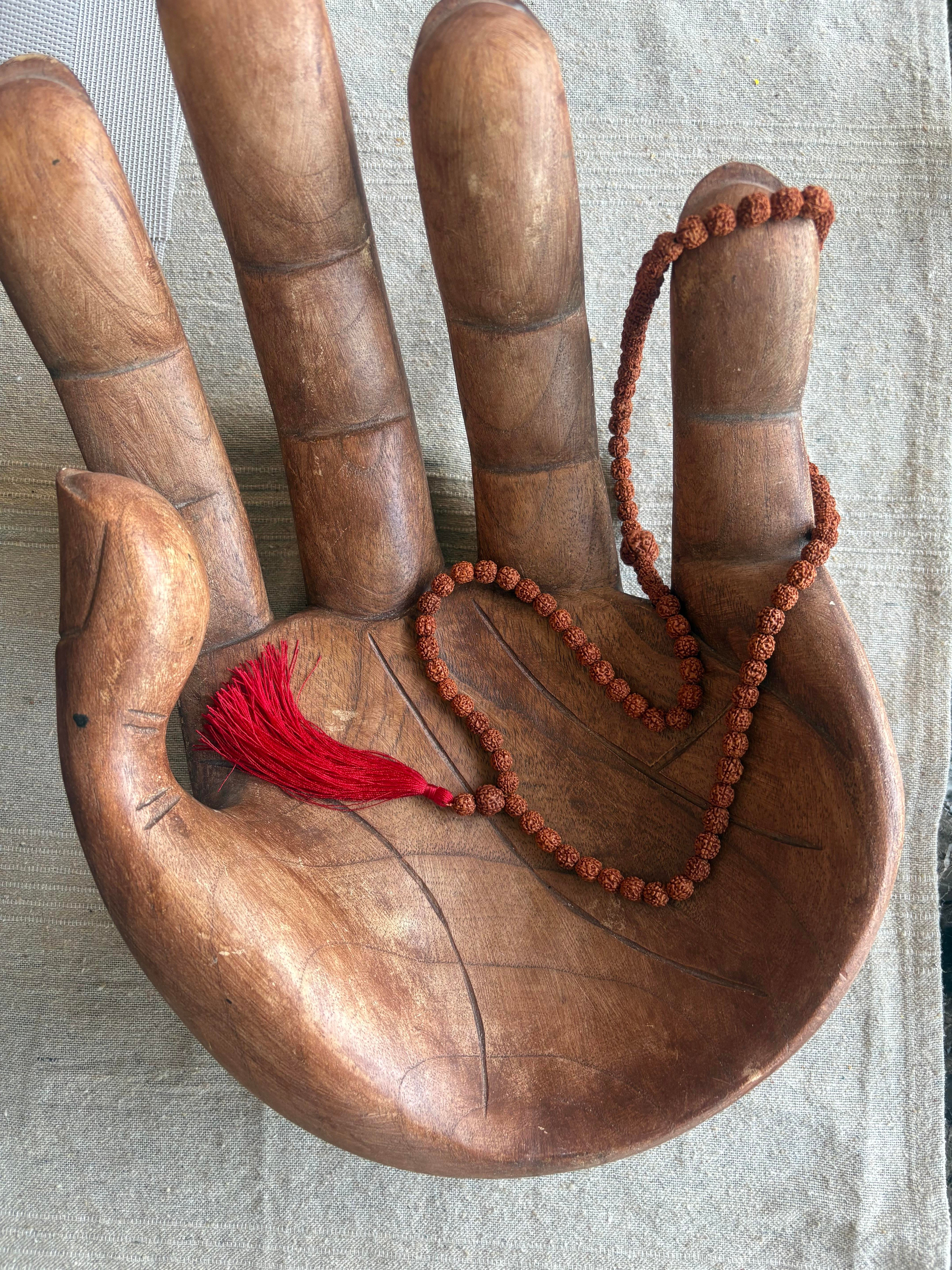 Rudraksha Mala Tesbih / Meditasyon Kolyesi (99'lu) Rudraksha Tohum Çekirdeği Kolyesi  - Miamantra
