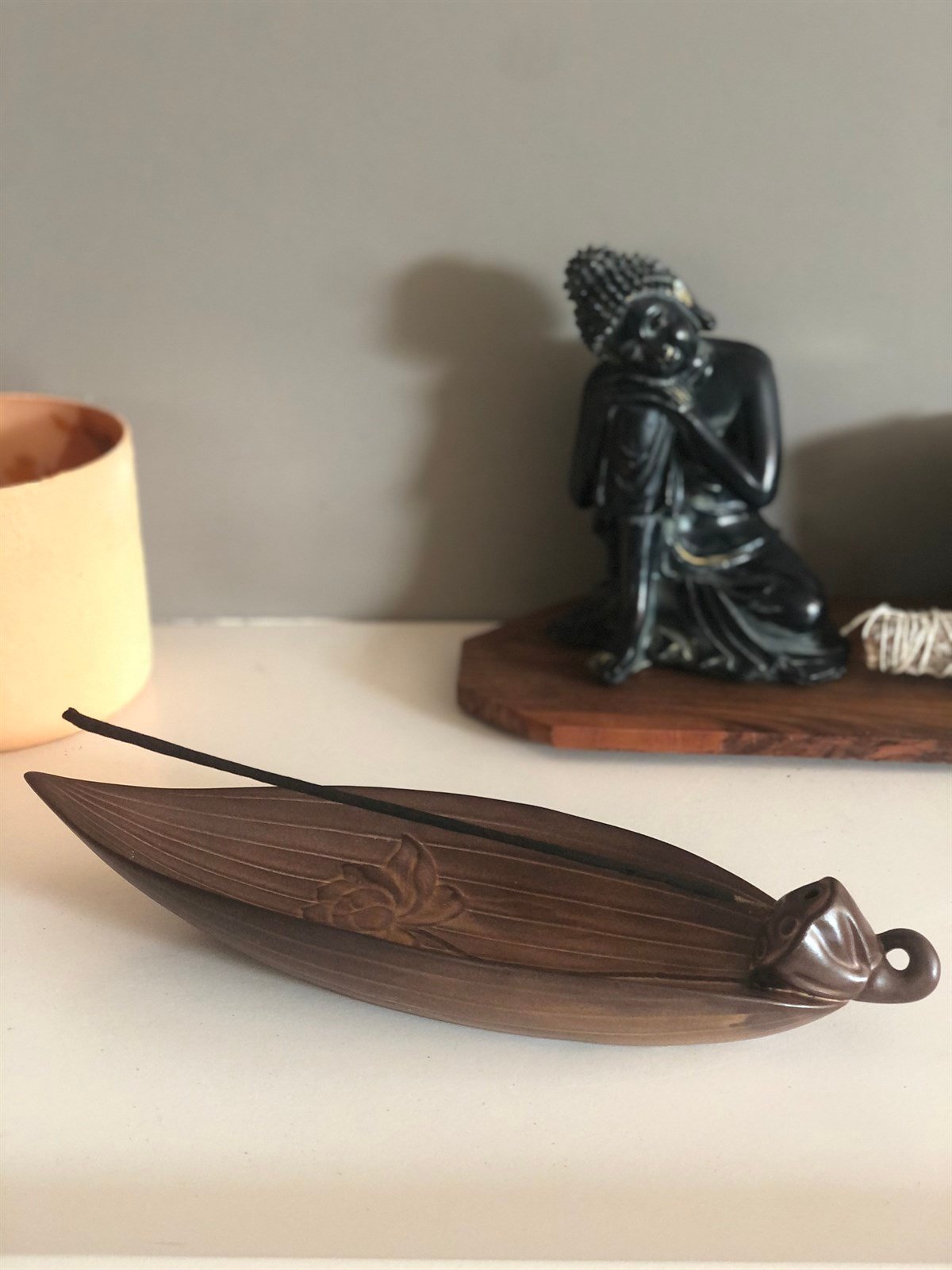 Seramik Çiçekli Yaprak Tütsülük (28 cm * 8 cm)