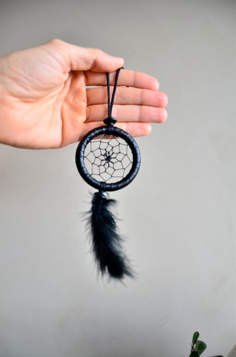 Siyah Araba Süsü Rüya Kapanı / Düş Kapanı / Dikiz Ayna Süsü - 6 cm - Miamantra