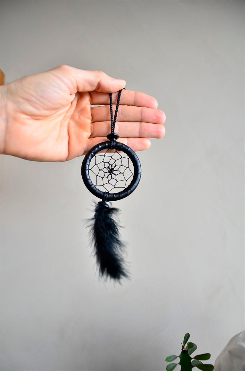 Siyah Araba Süsü Rüya Kapanı / Düş Kapanı / Dikiz Ayna Süsü - 6 cm - Miamantra