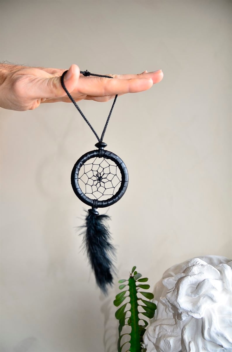 Siyah Araba Süsü Rüya Kapanı / Düş Kapanı / Dikiz Ayna Süsü - 6 cm - Miamantra