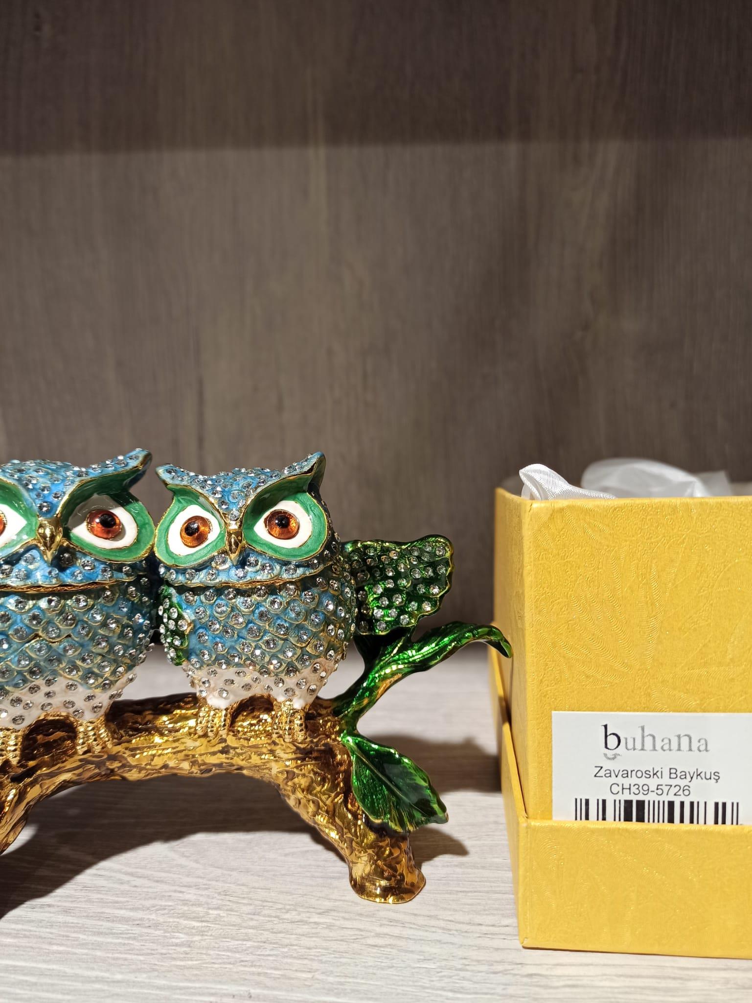 Swarovski Taşlı Baykuş Mücevherlik / Dekoratif Biblo - Miamantra