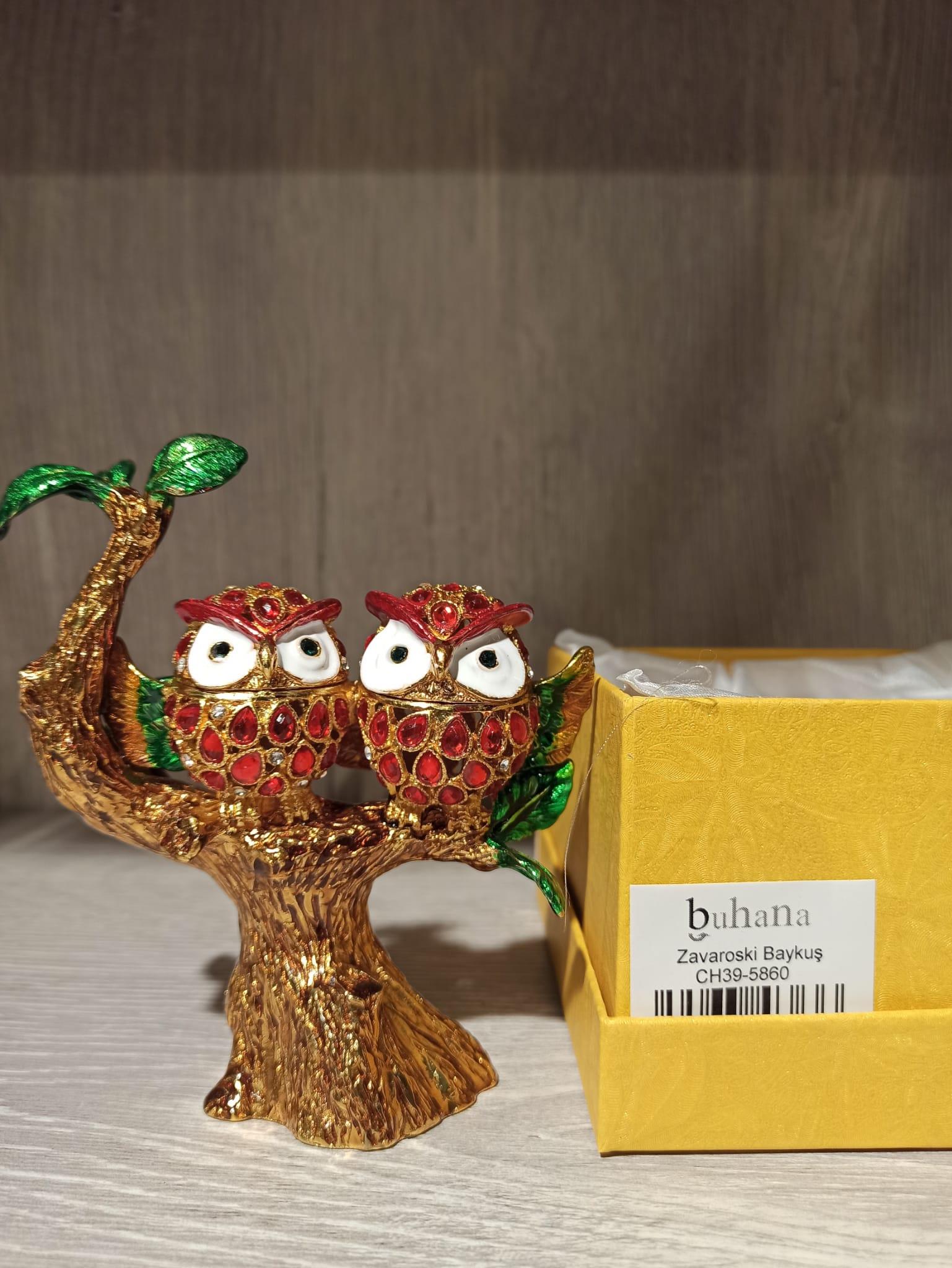 Swarovski Taşlı Baykuş Mücevherlik / Dekoratif Biblo - Miamantra