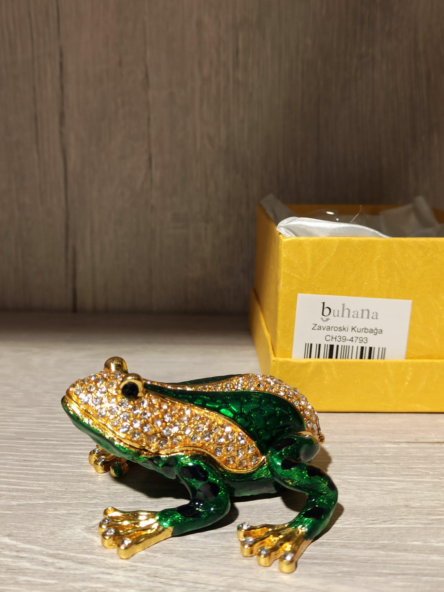 Swarovski Taşlı Kurbağa Mücevherlik / Dekoratif Biblo - Miamantra