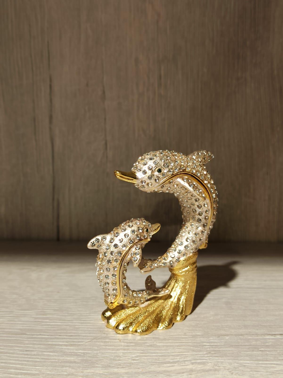 Swarovski Taşlı Yunus Balığı Mücevherlik / Dekoratif Biblo - Miamantra
