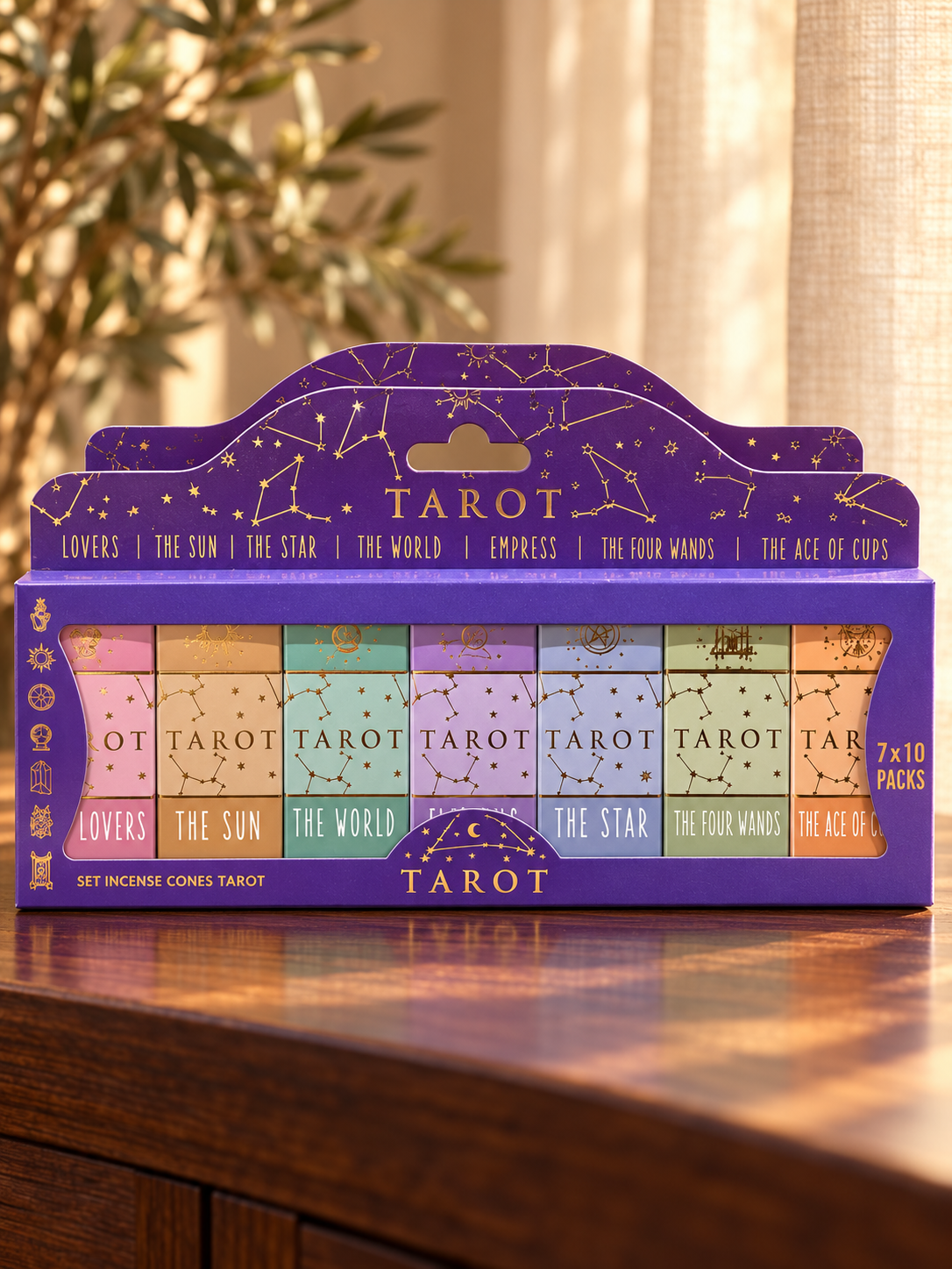 Tarot Temalı Konik Tütsü Seti – 7 Farklı Koku, 70 Adet Tütsü Set  - Miamantra