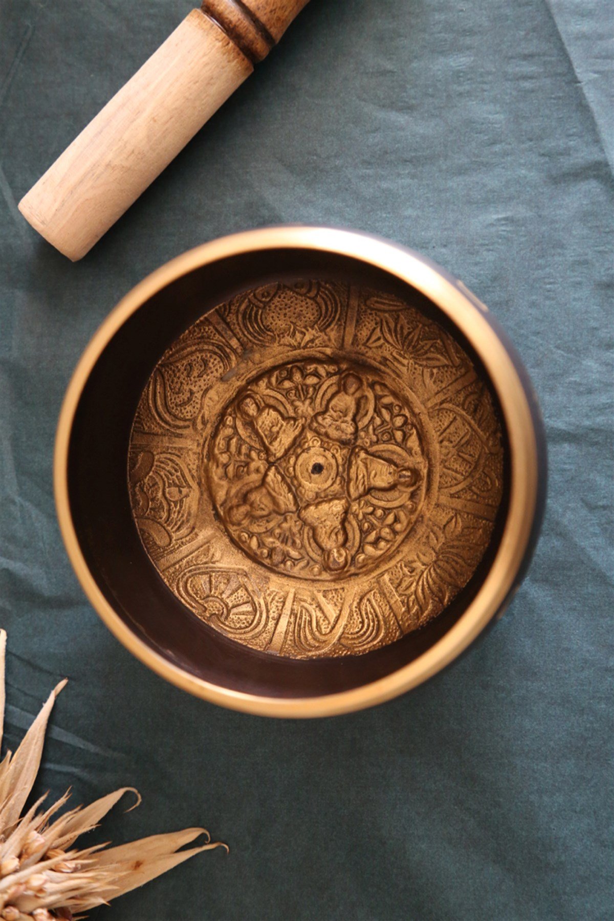 Tibet Ses Çanağı - Buda Motifli - 14 cm - Miamantra