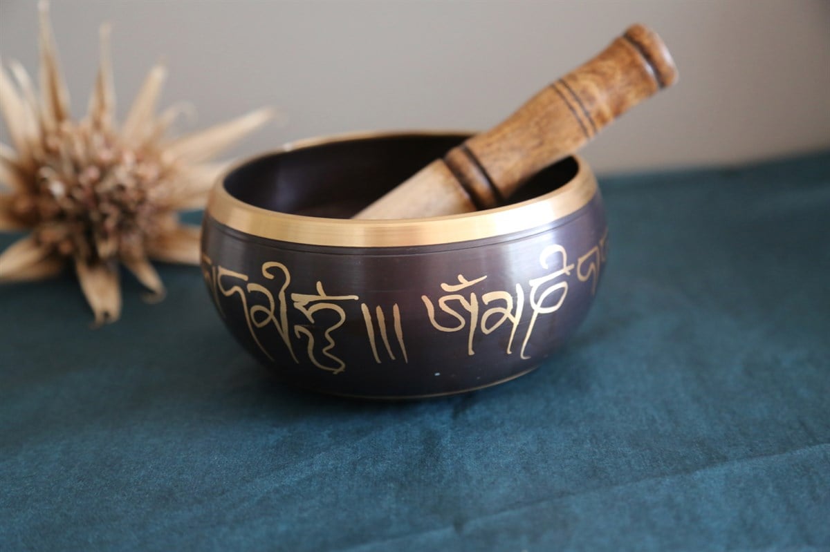 Tibet Ses Çanağı - Buda Motifli - 14 cm - Miamantra