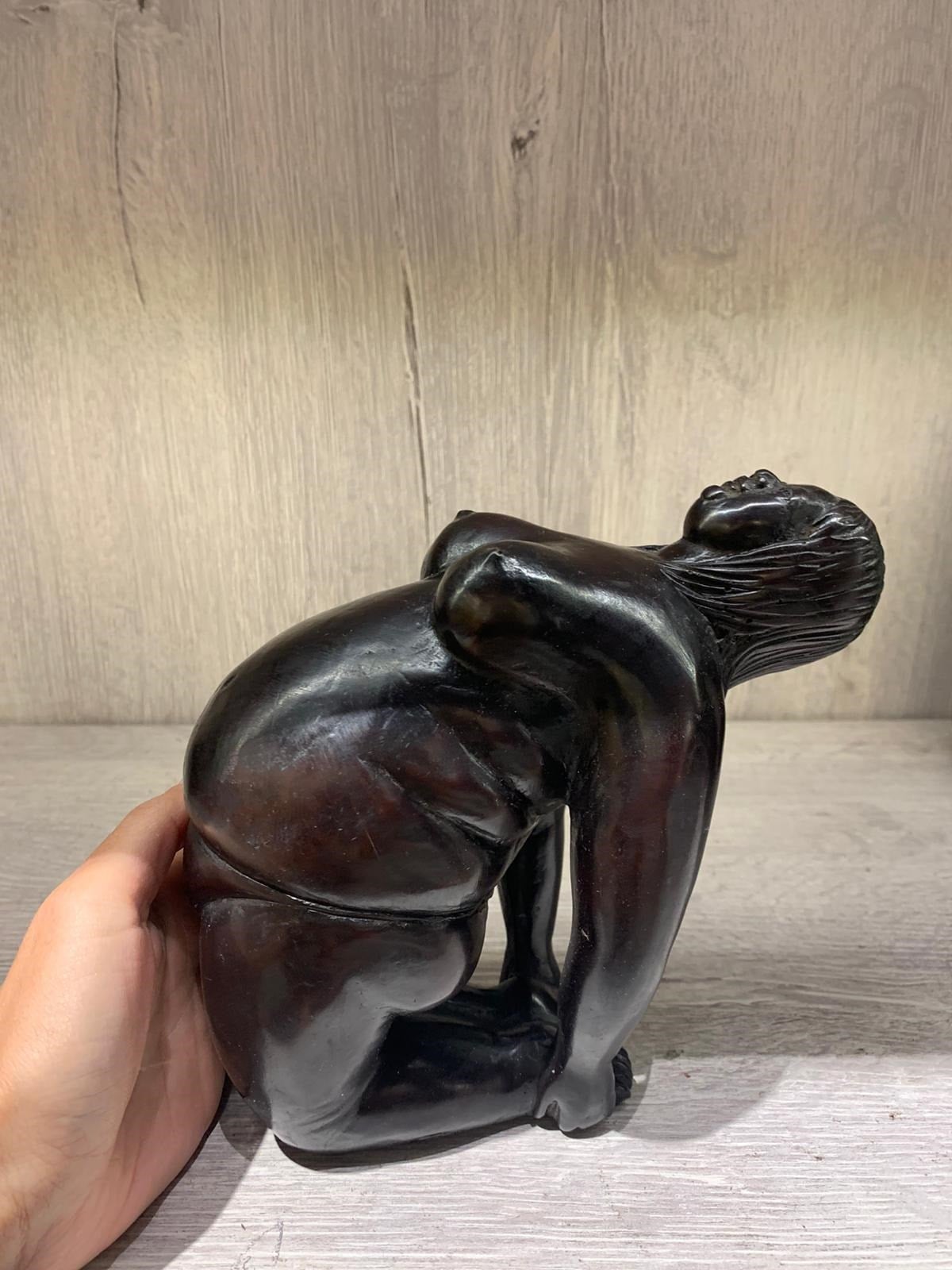 Yoga Yapan Şişman Kadın Heykeli Büyük Boy - 25 cm - Model 3 - Miamantra