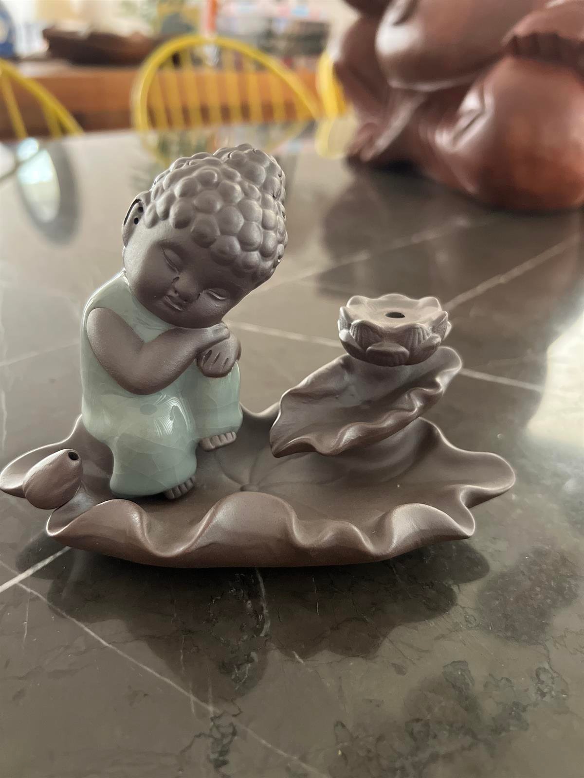 Zen Buda Geri Akışlı Tütsülük / Tütsü Şelalesi - 10 cm - Turkuaz - Miamantra