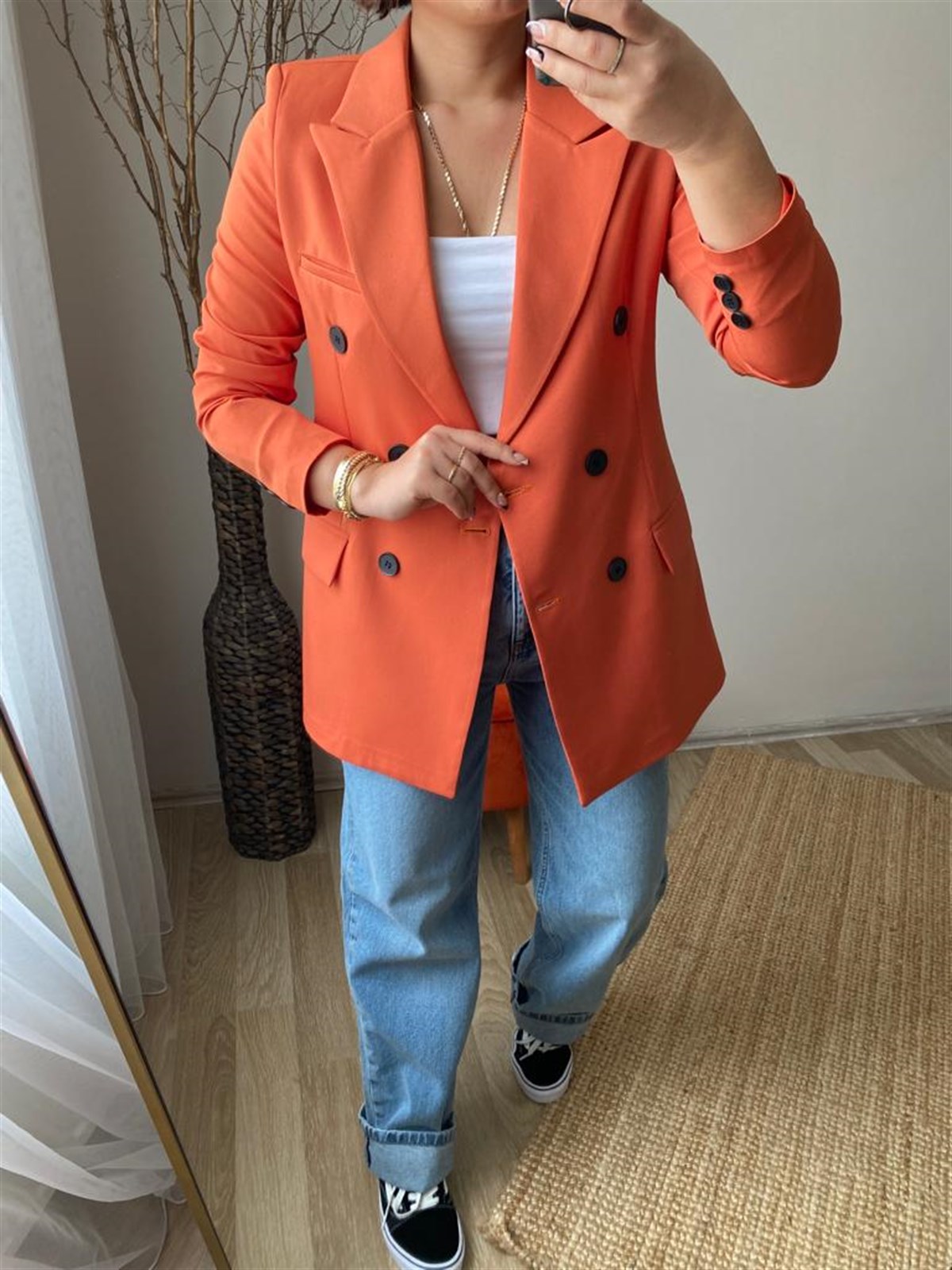 Astarlı vatkalı blazer ceket