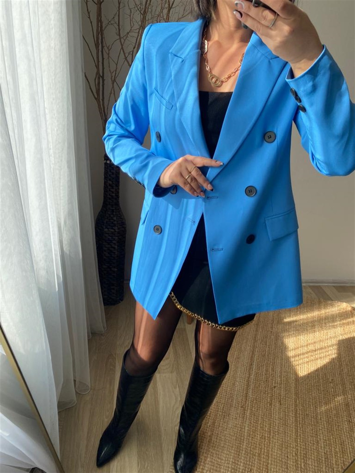 Astarlı vatkalı blazer ceket