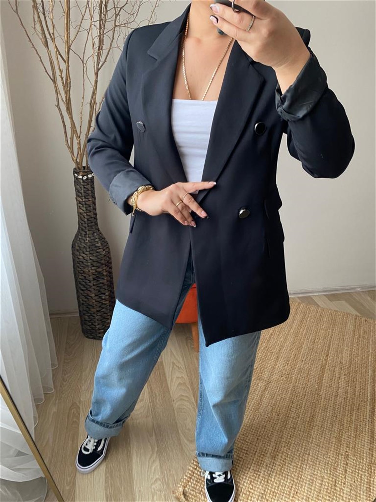 Astarlı vatkalı blazer ceket