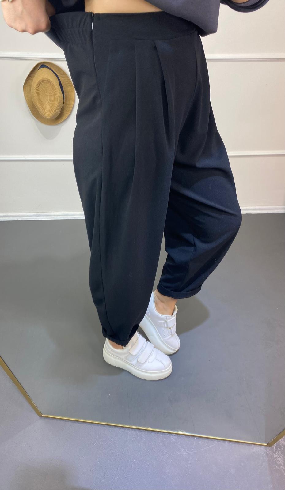 Beli-lastik-full-likrali-pantalon siyah