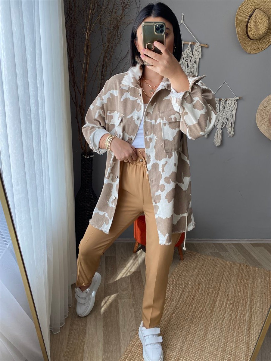Beli lastikli kumaş pantalon