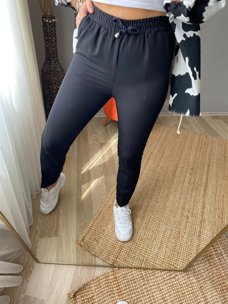Beli lastikli kumaş pantalon