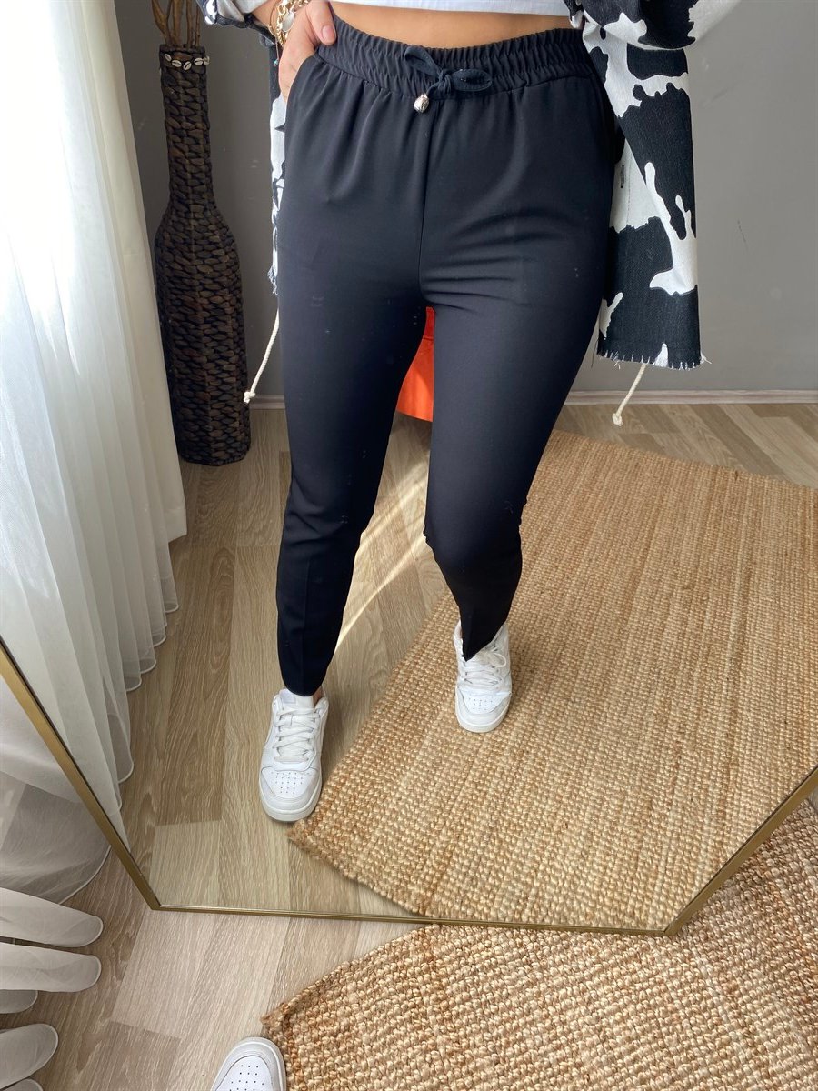 Beli lastikli kumaş pantalon