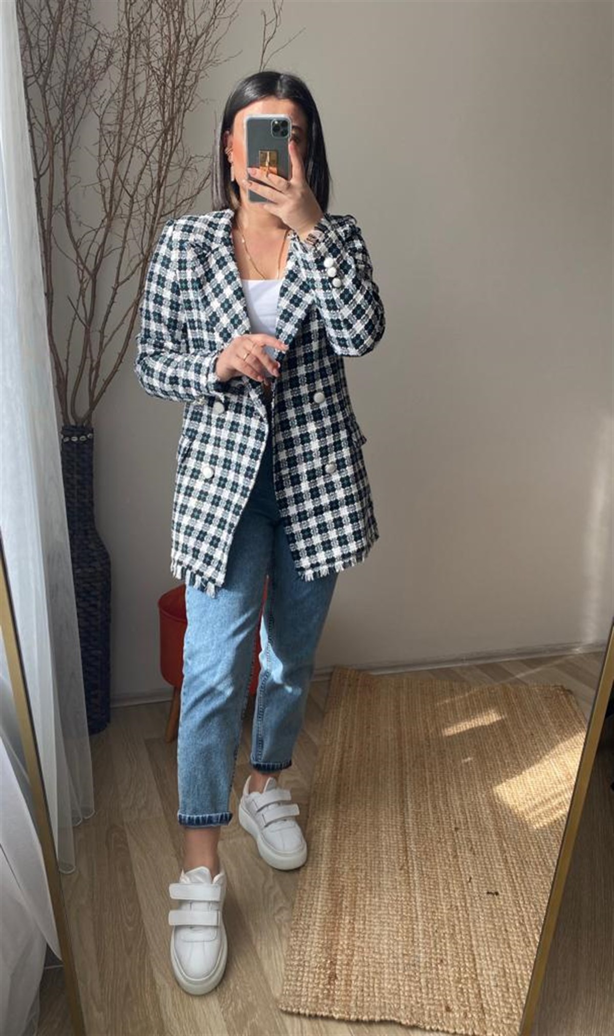 Dokuma astarlı vatklı blazer ceket