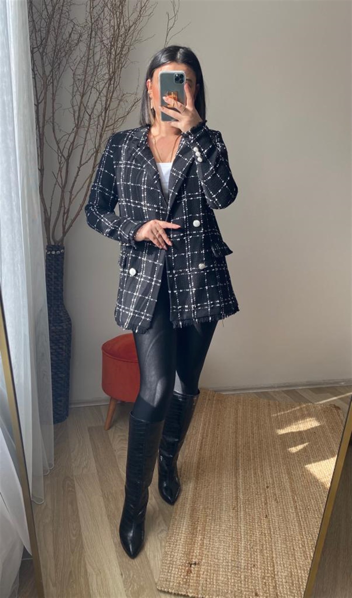 Dokuma astarlı vatklı blazer ceket