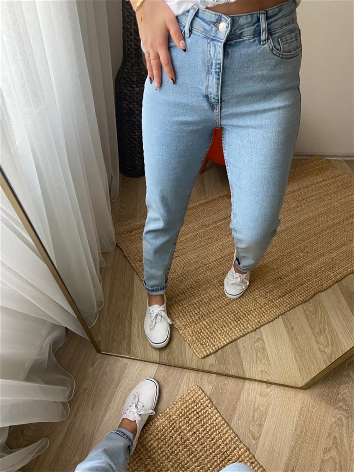 Ekstra yuksek bel lıkralı jean