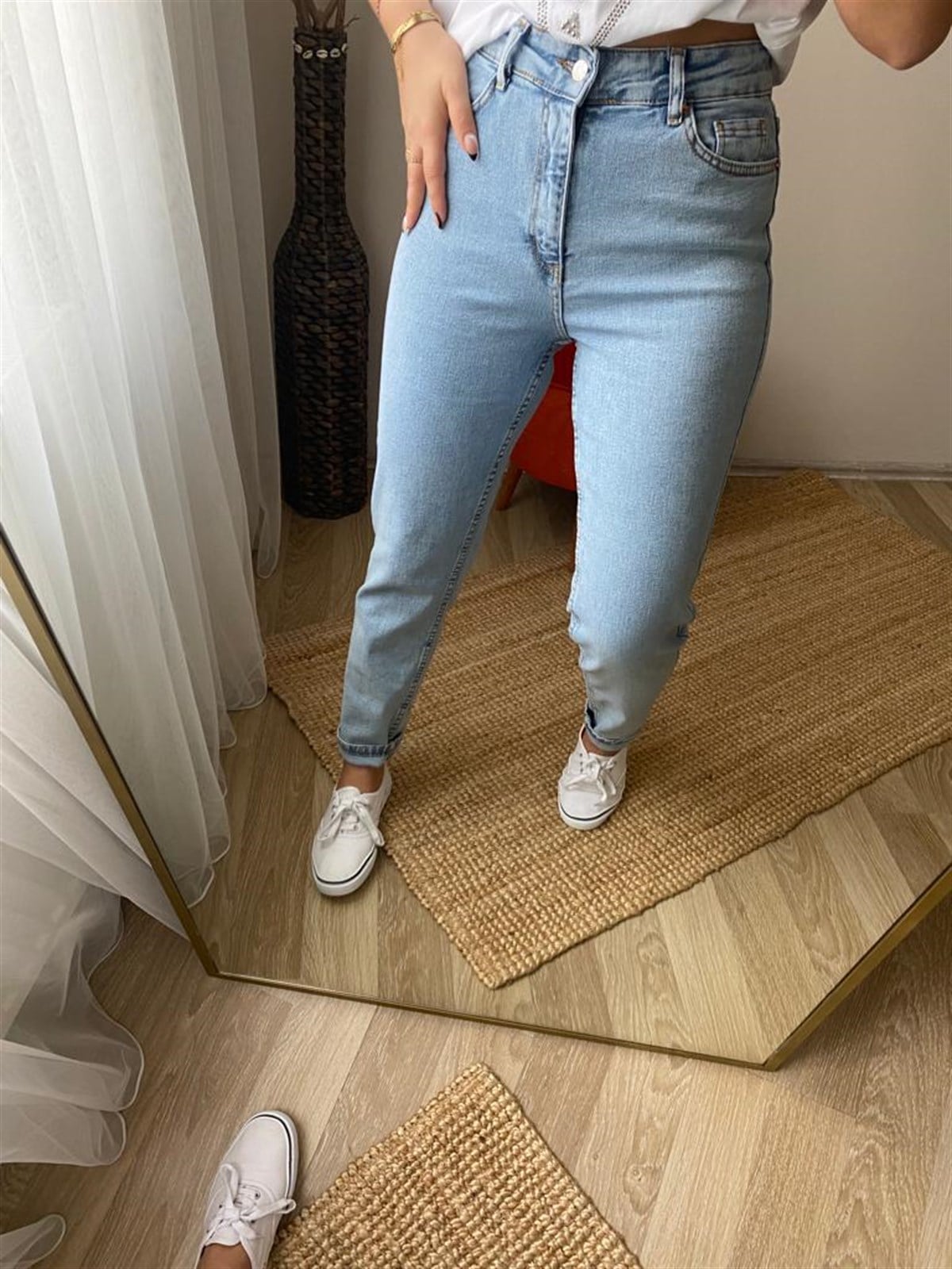 Ekstra yuksek bel lıkralı jean