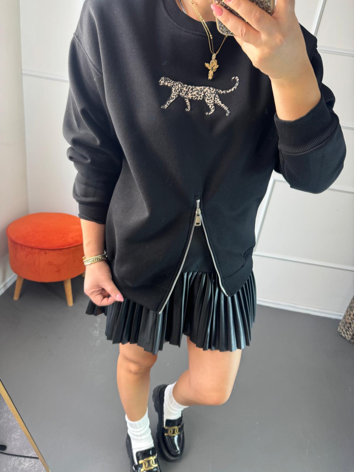 Fermuar detaylı sweat