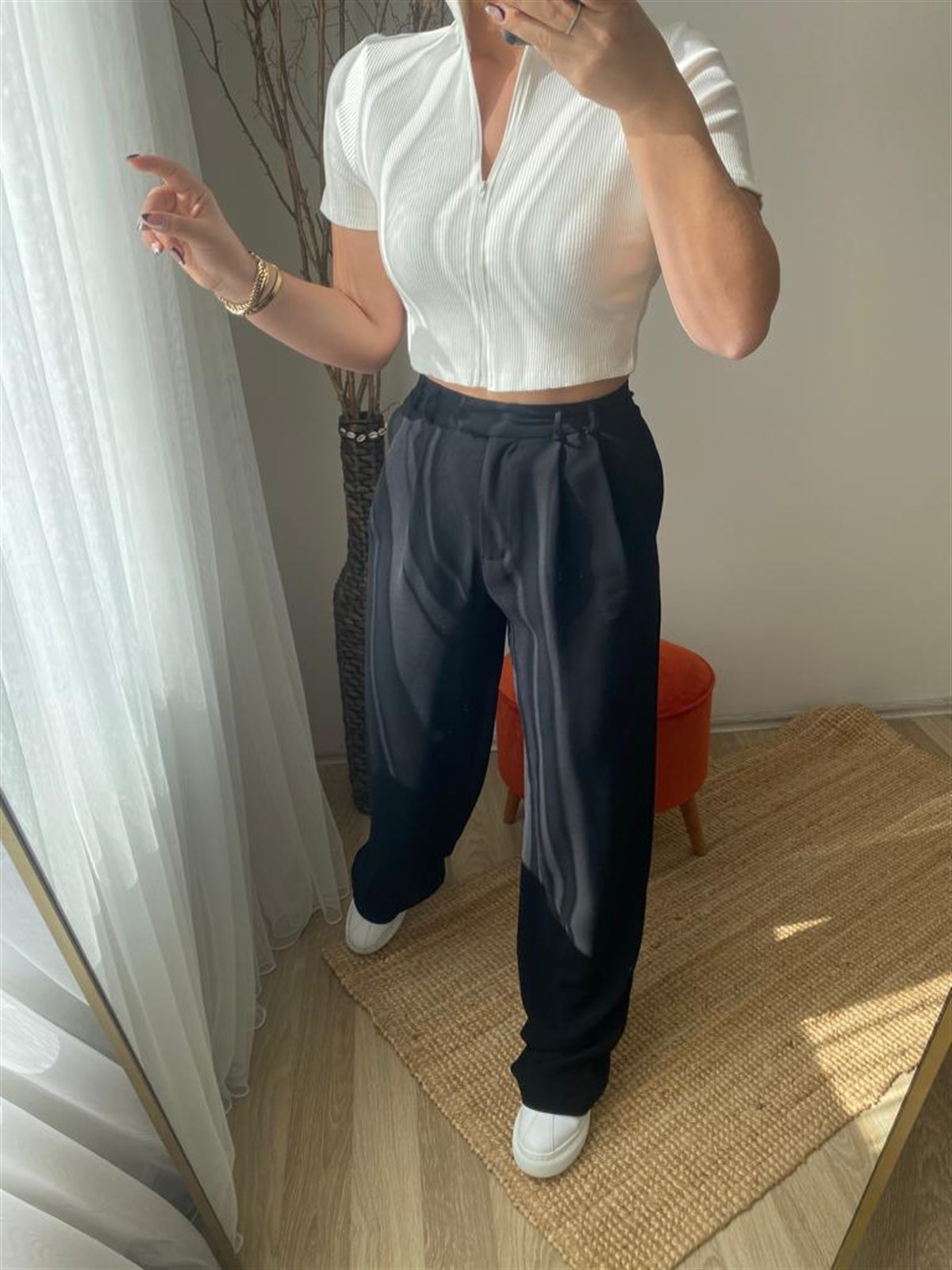 Full lıkralı fermuarlı bluz