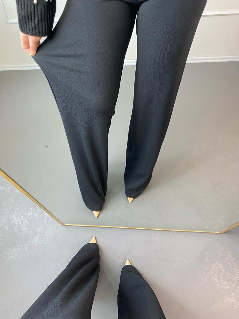 Full lıkralı kemerlı kumas pantalon