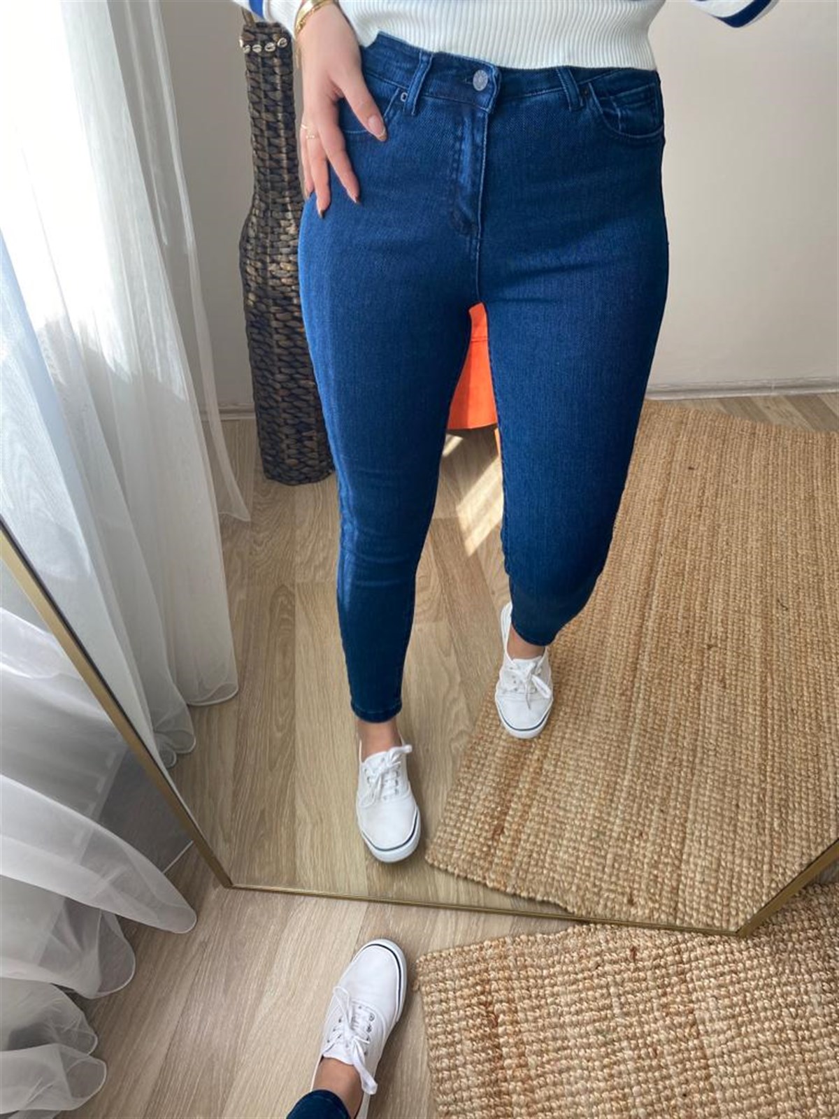 Full lıkralı örme kumaş jean