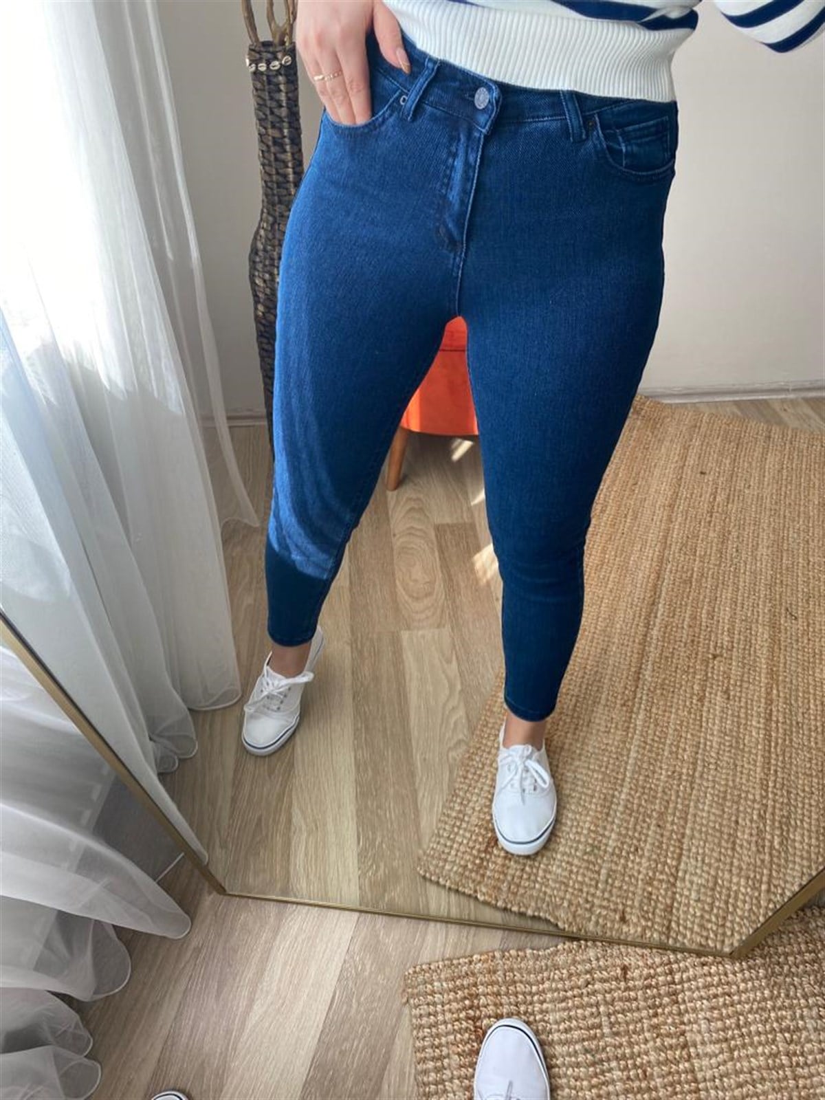 Full lıkralı örme kumaş jean
