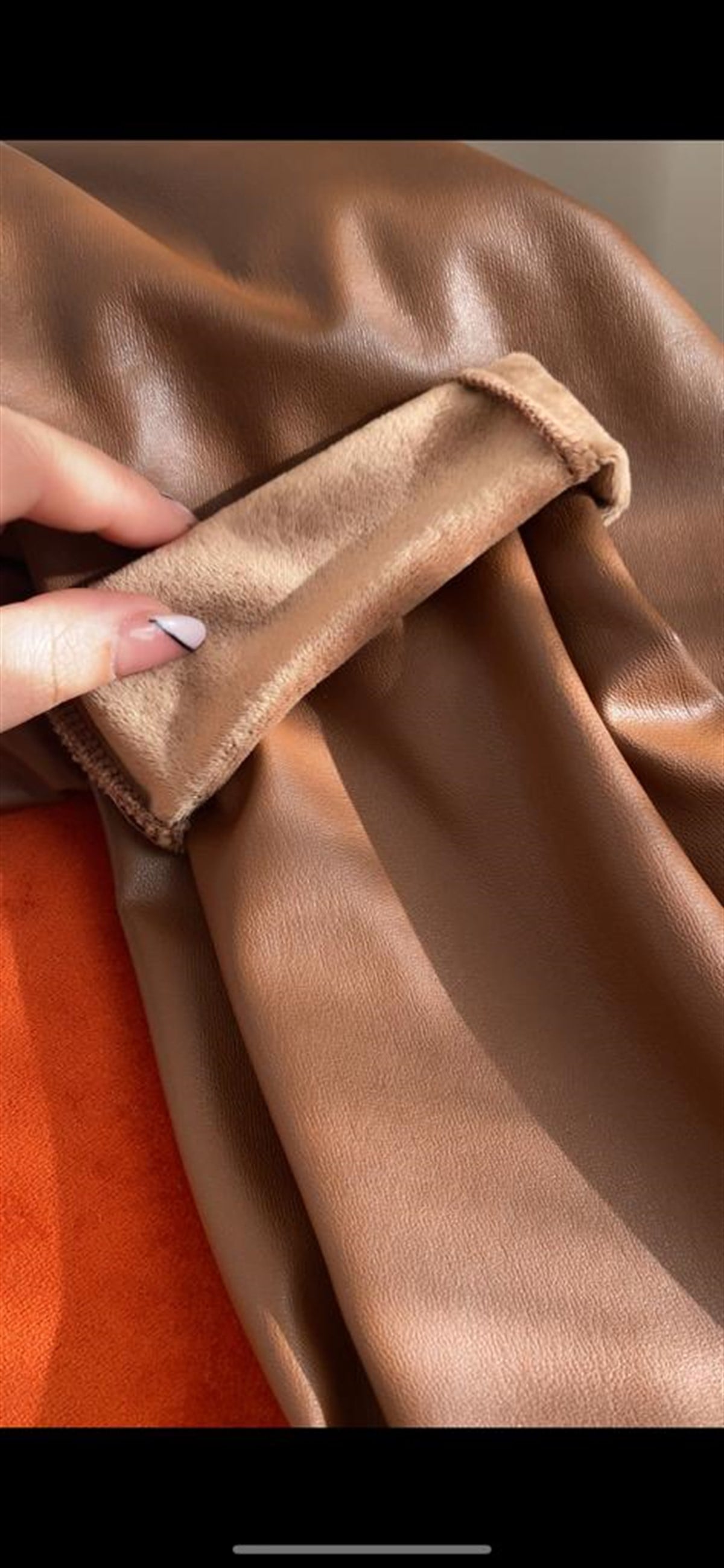 Icı sardonlu full likra derı pantalon tayt