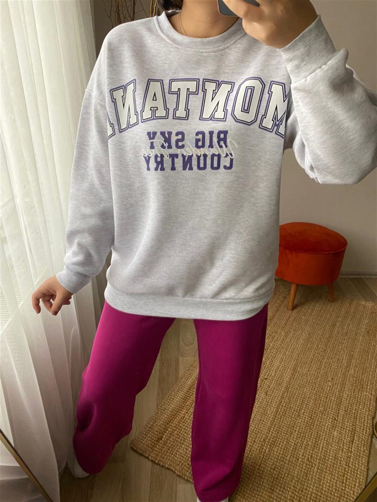 Icı sardonlu rahat kalıp sweat