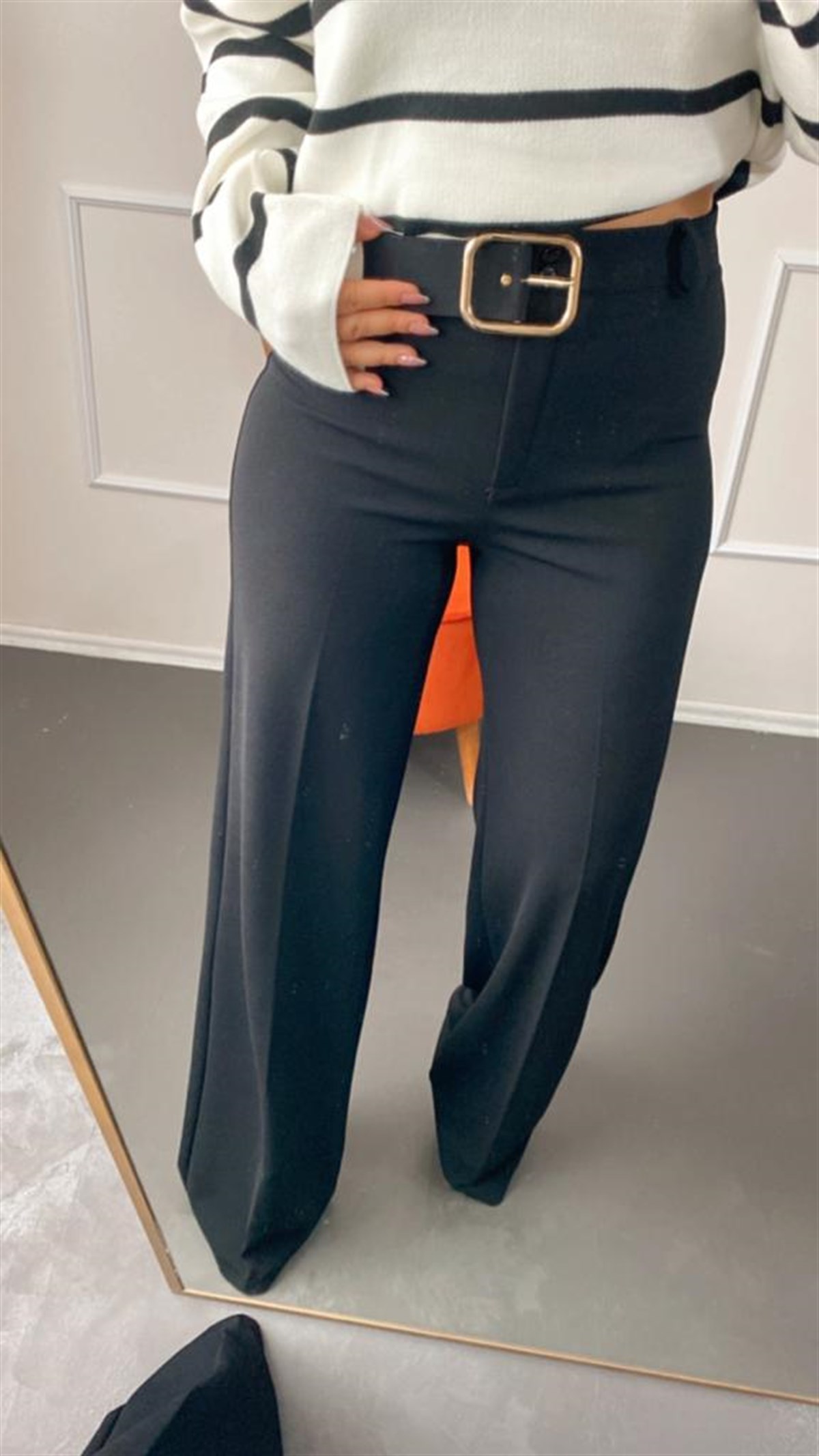 Kemerlı full lıkralı pantalon