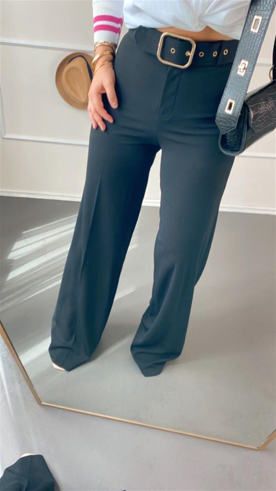 Kemerlı lıkralı pantalon
