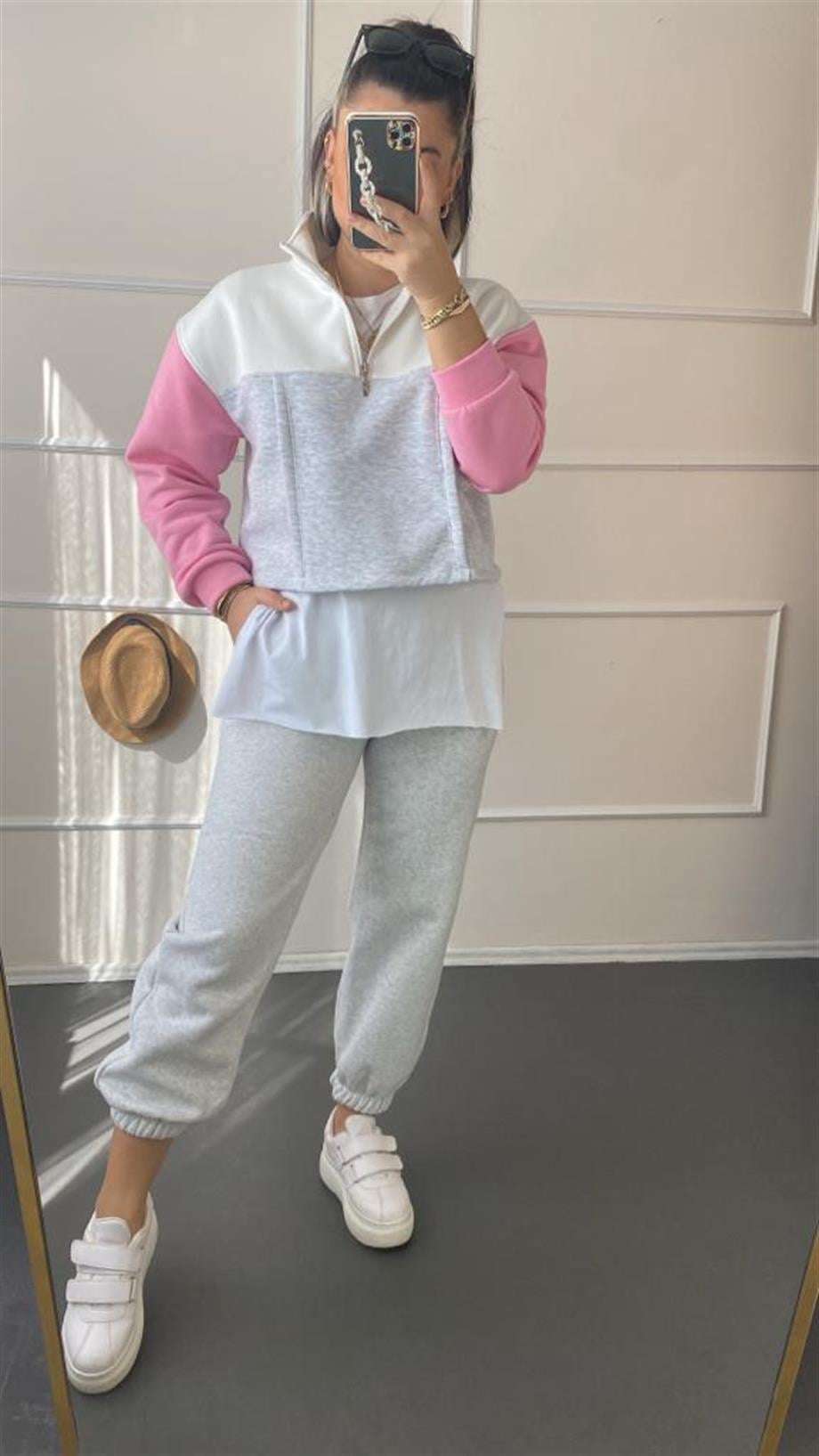 Kolu renklı sweat