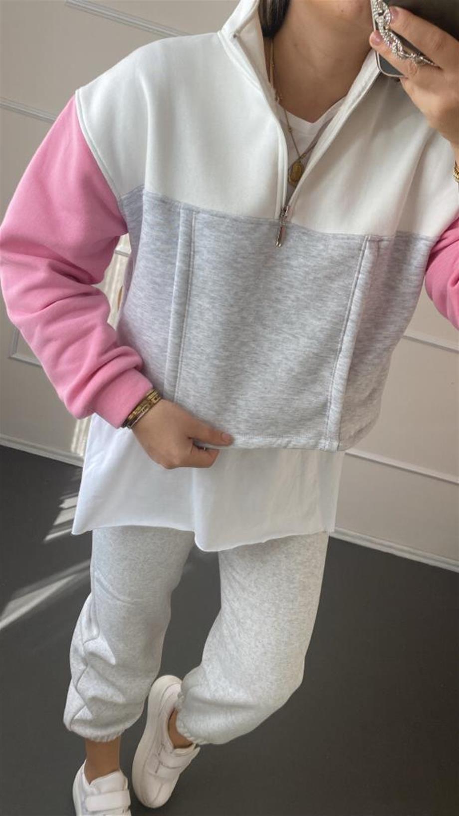 Kolu renklı sweat