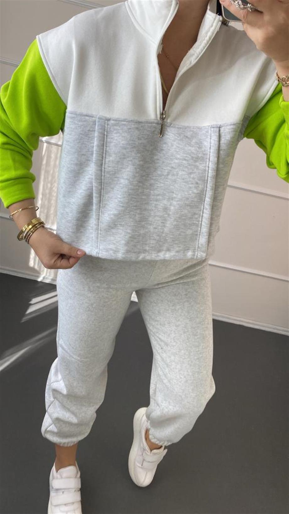 Kolu renklı sweat