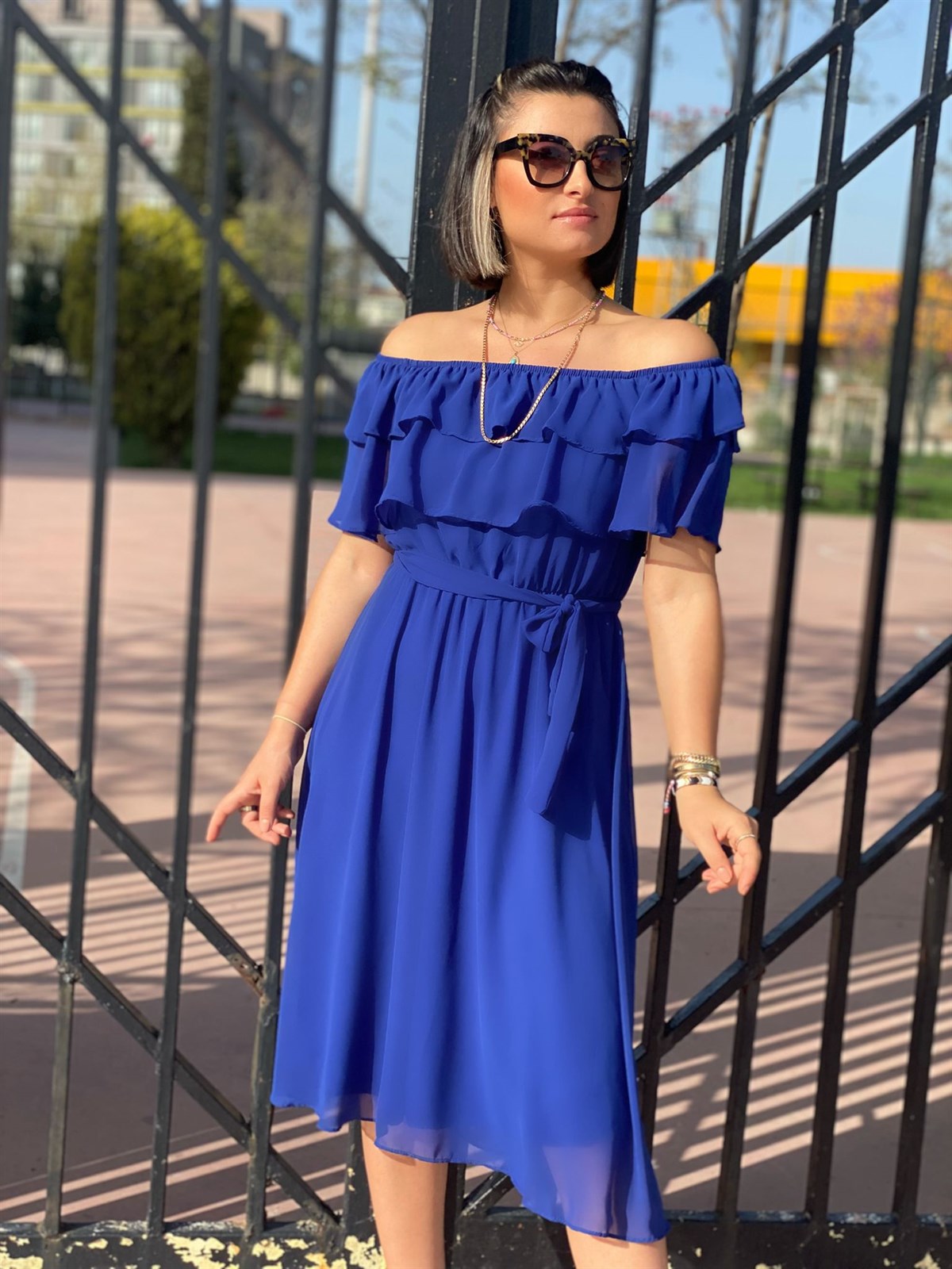 Mavı sıfon elbıse