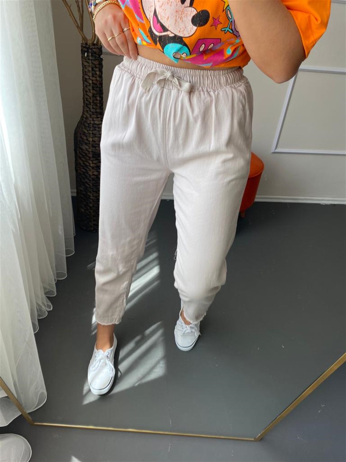Pamuk keten pantalon