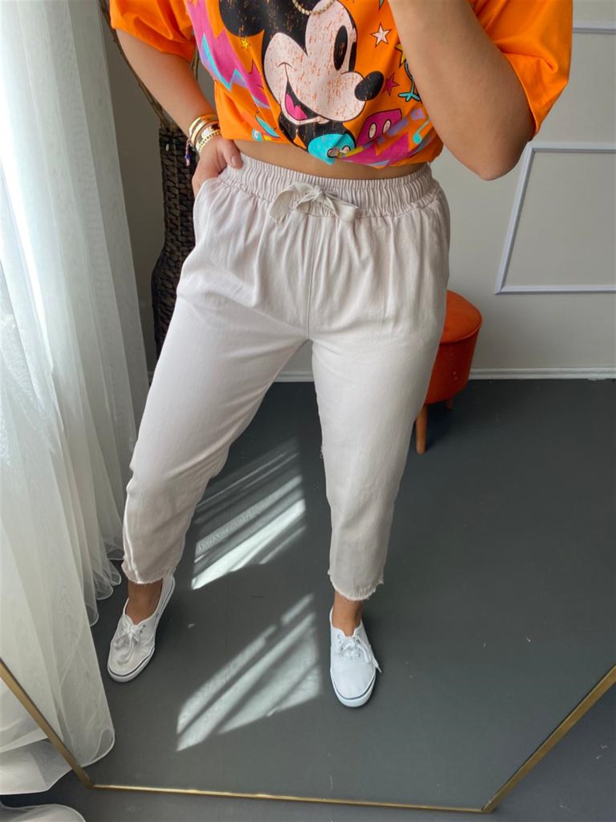 Pamuk keten pantalon
