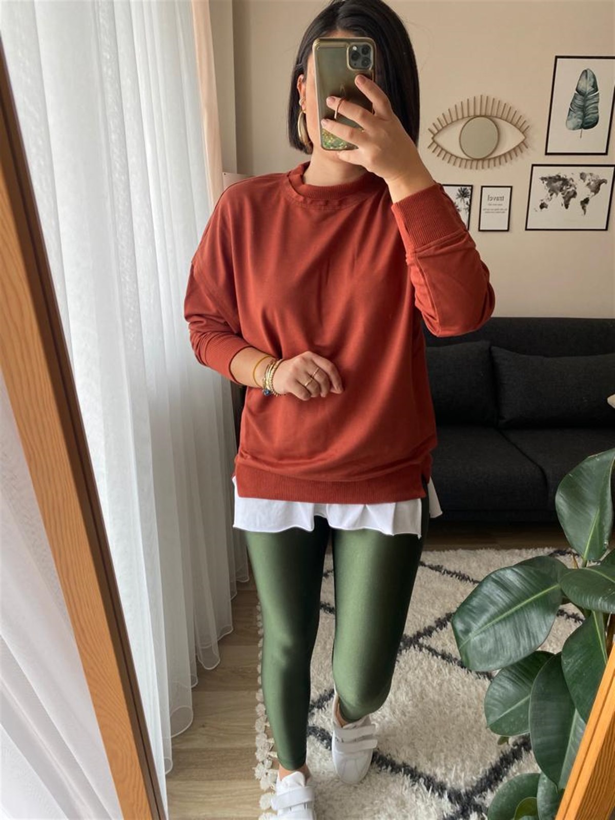 Pamuklu rahat kalıp sweat