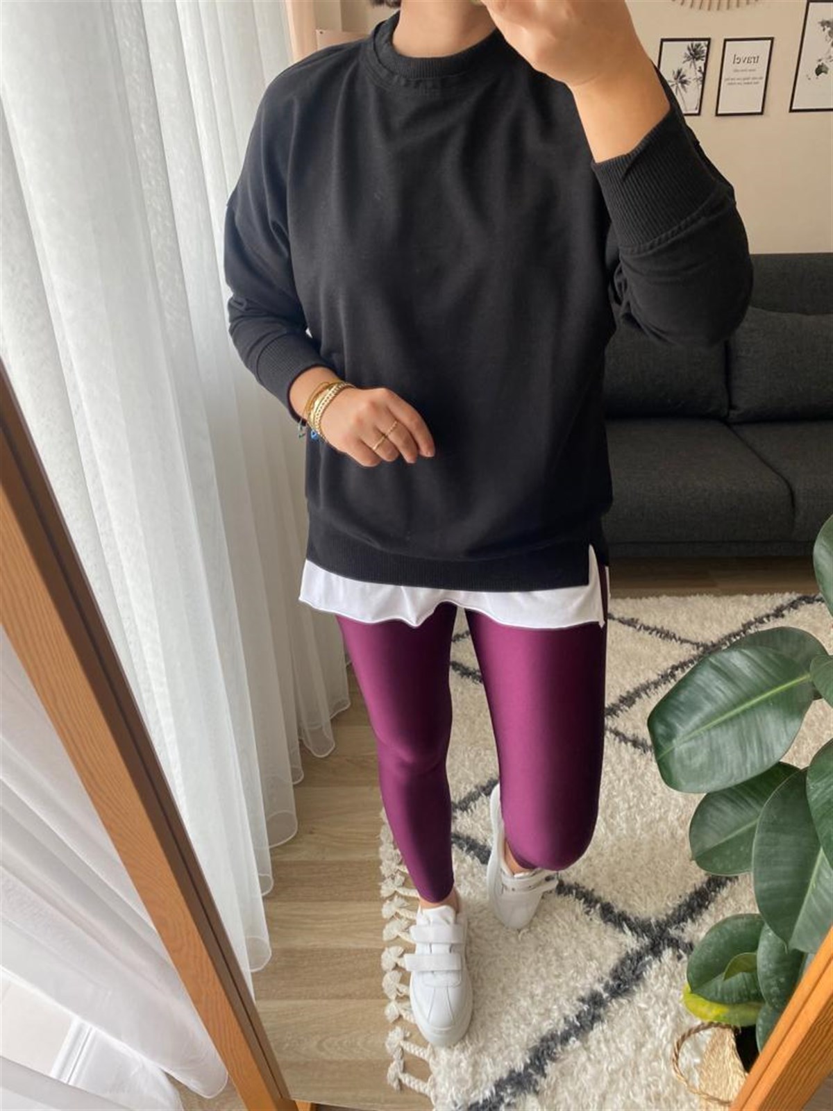 Pamuklu rahat kalıp sweat