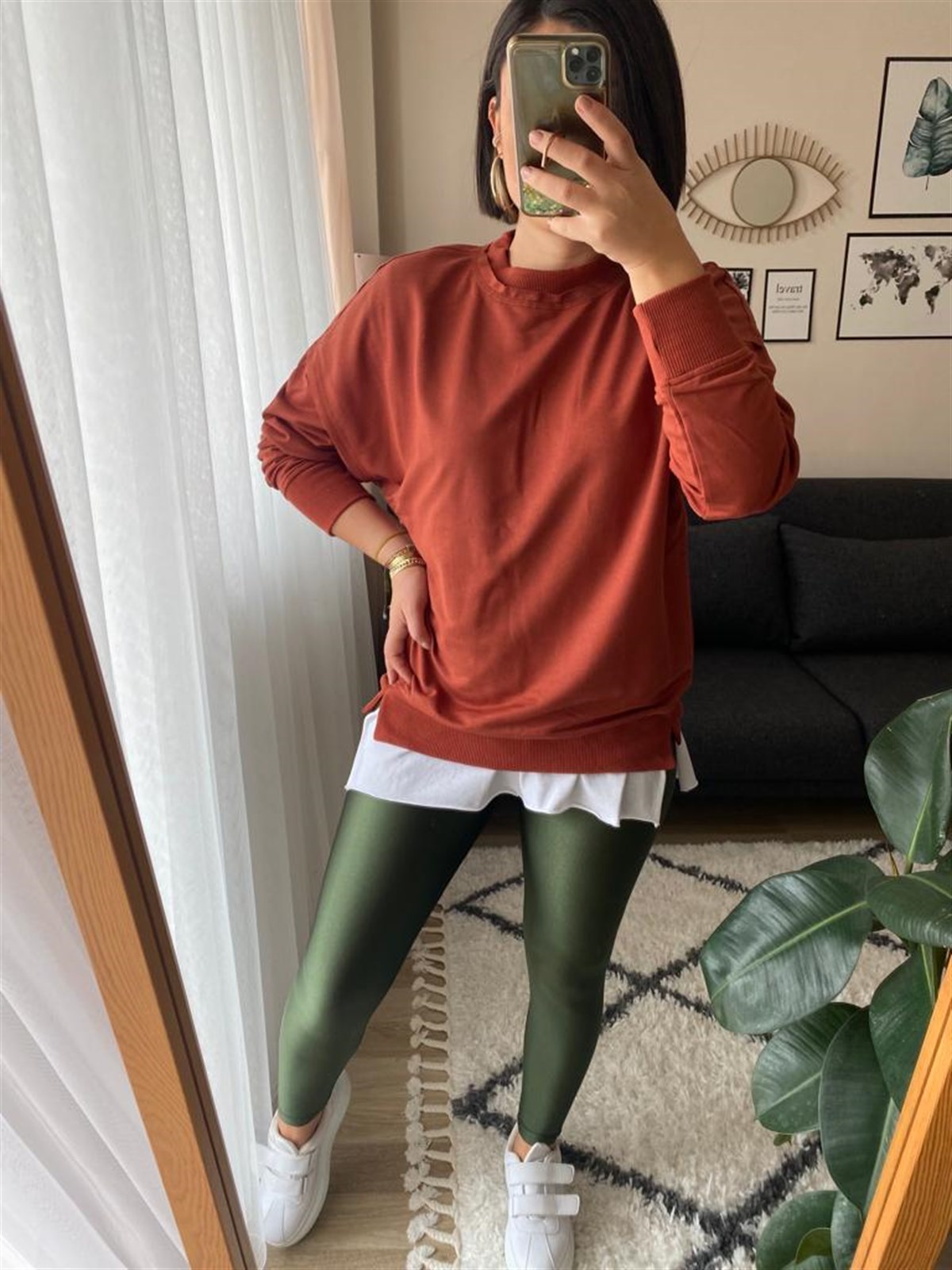 Pamuklu rahat kalıp sweat