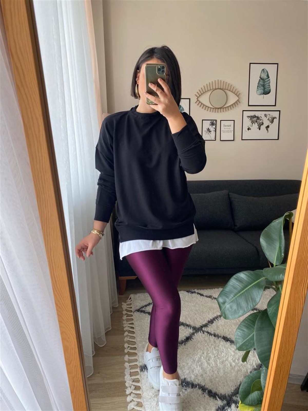 Pamuklu rahat kalıp sweat