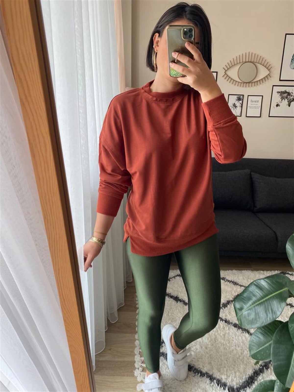 Pamuklu rahat kalıp sweat