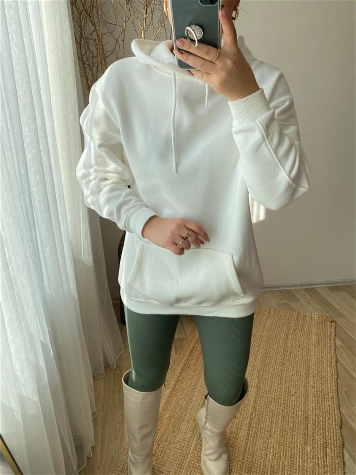 Pamuklu to yapı ıcı sardonlu sweat