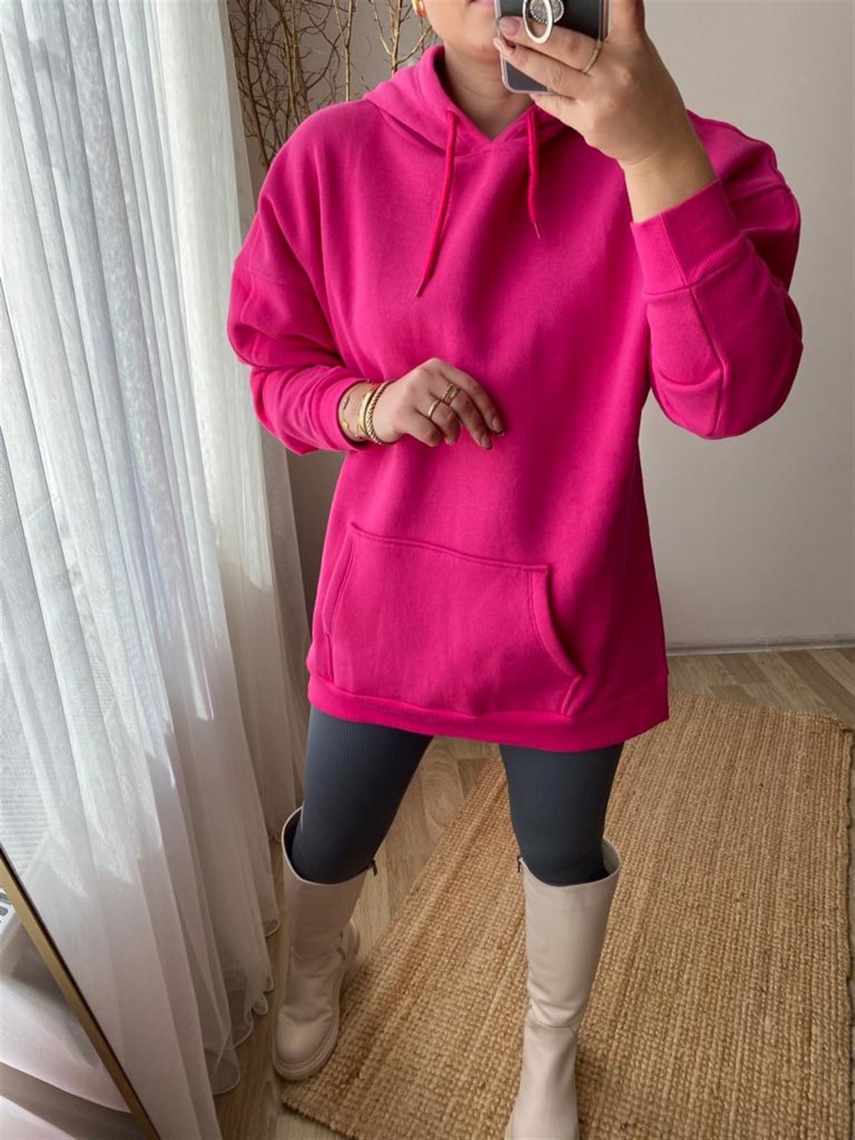 Pamuklu to yapı ıcı sardonlu sweat