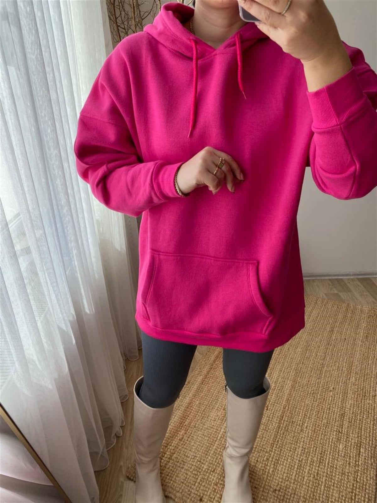 Pamuklu to yapı ıcı sardonlu sweat