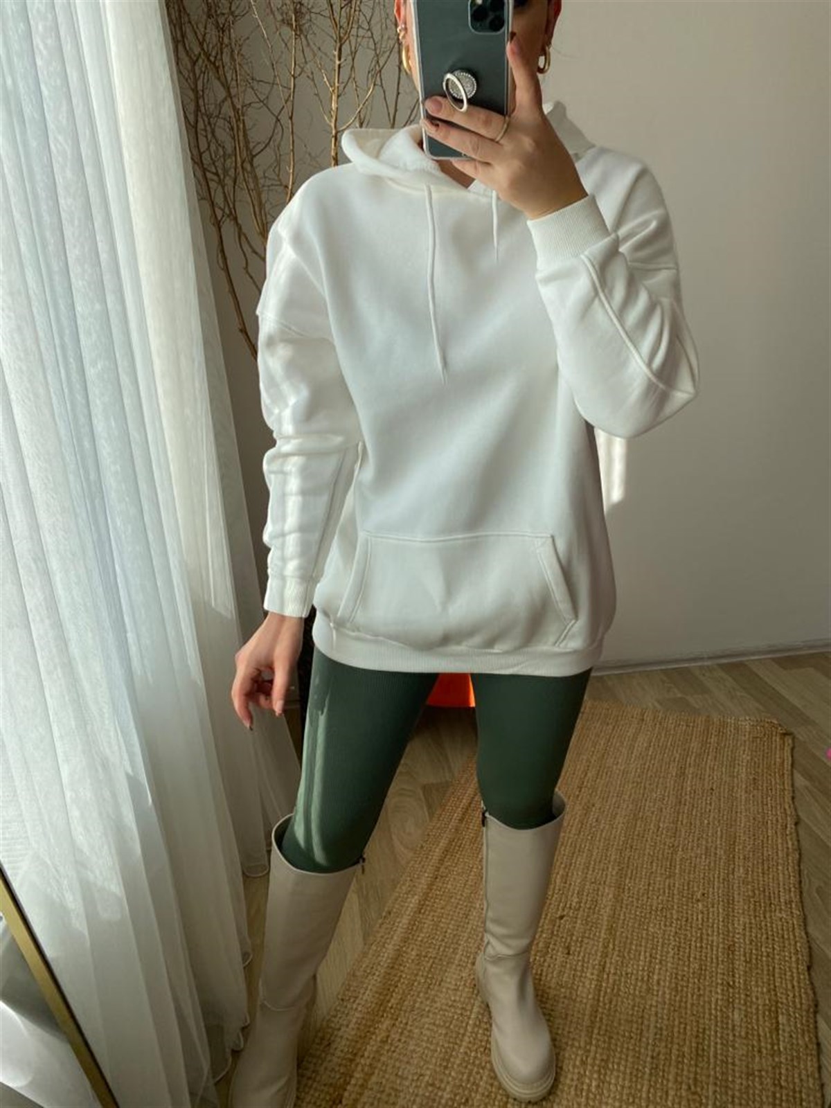 Pamuklu to yapı ıcı sardonlu sweat